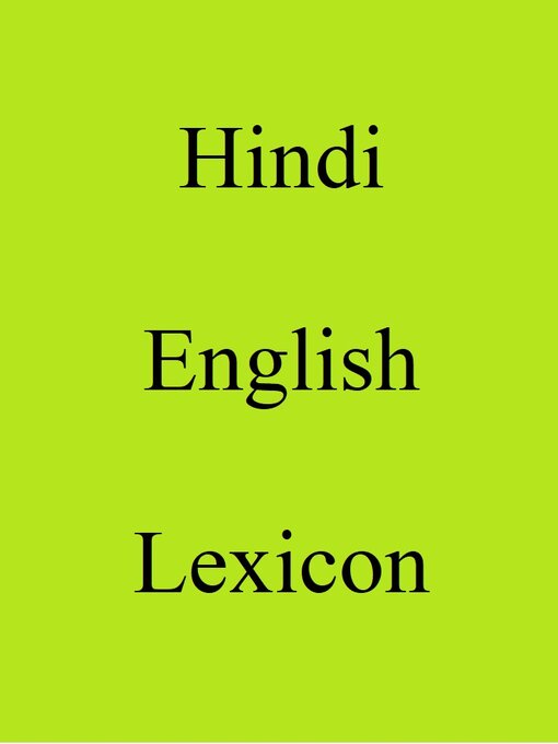 Title details for Hindi English Lexicon by Trebor Hog - Available